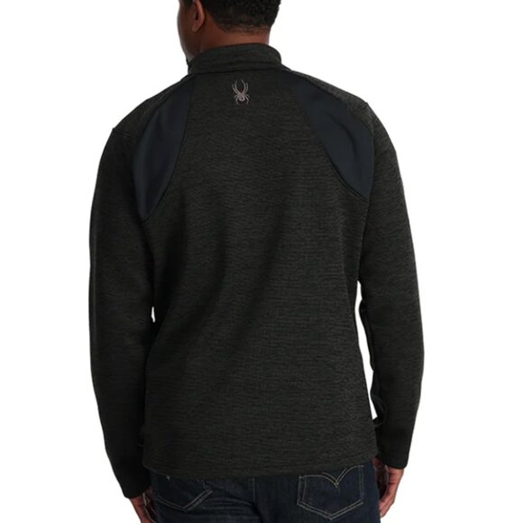 NEW - Mens SPYDER Encore Half Zip BLACK Fleece Sweater LARGE - Picture 2 of 3